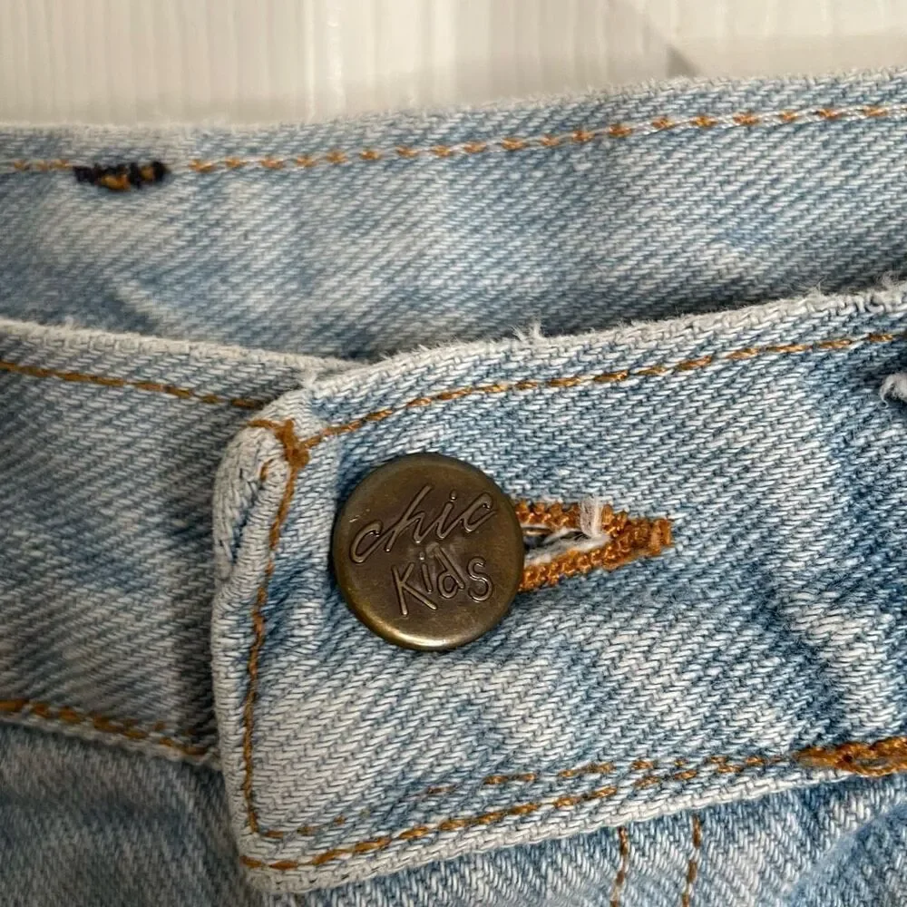 Vtg Chic Kids Acid Wash Jeans 14 High Rise High Waisted Tulip Hem Breakfast Club